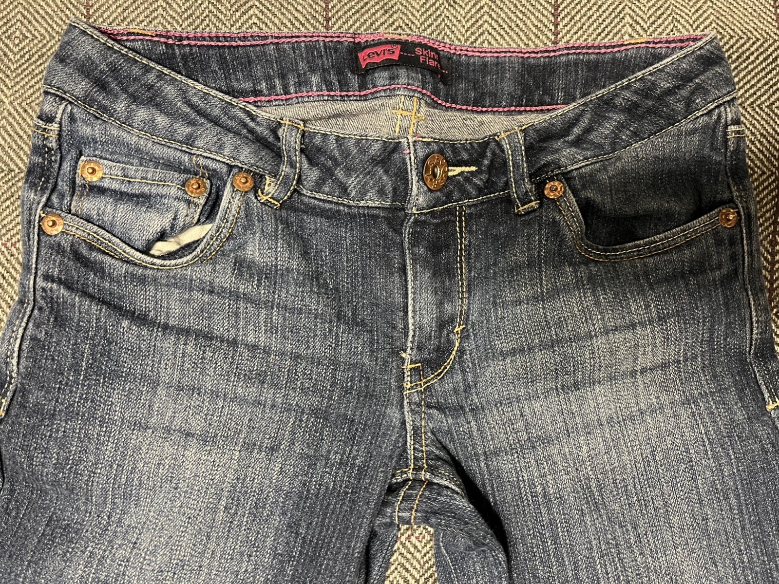 Levi’s Girls Comfortable Stretch Denim Skinny Flare Blue Jeans Size 12