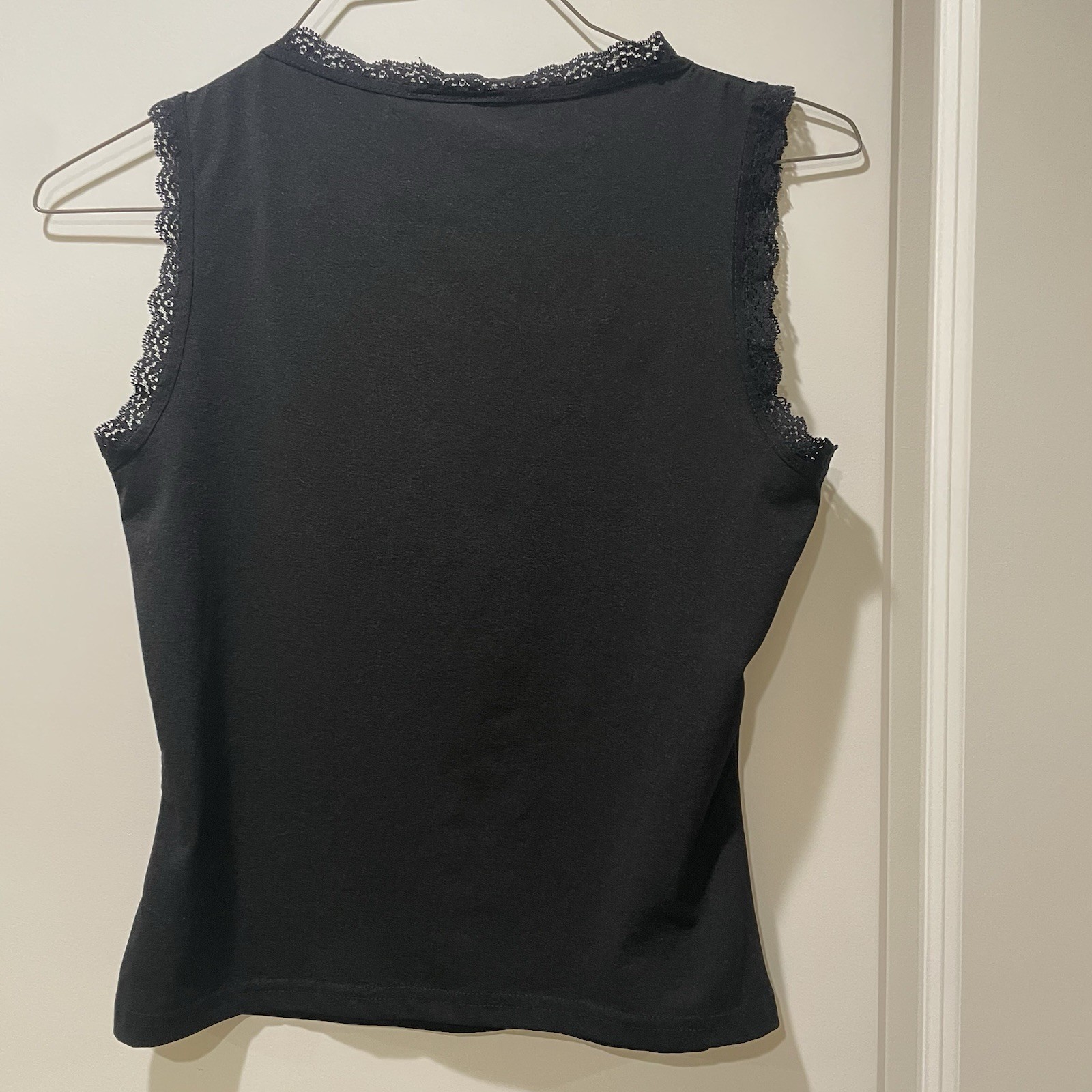 Y2K A. Buyer Women’s Size L Babydoll Black Stretch Top Whimsigoth Fairy Coquette
