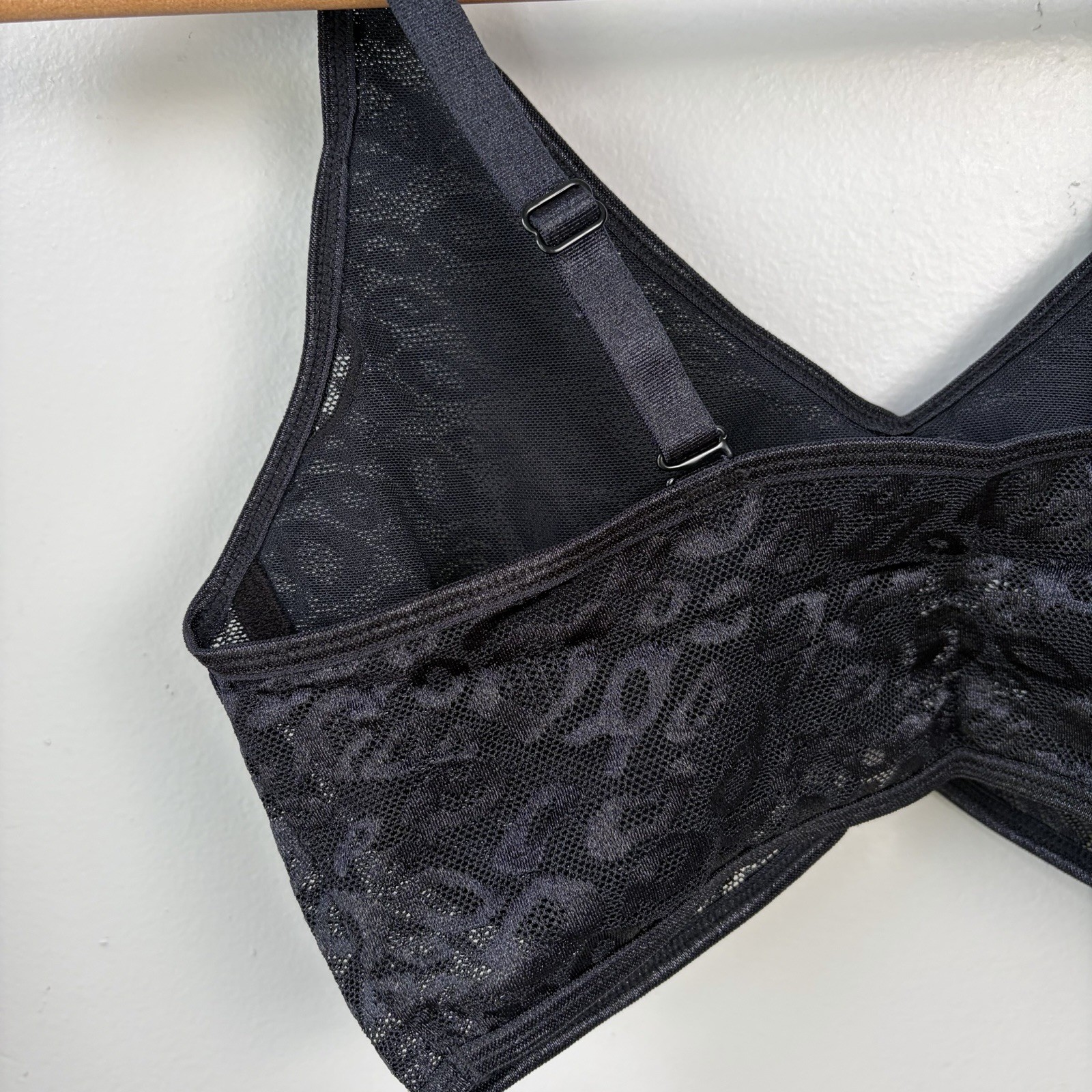 NEW- Ruby Ribbon Allure Sheer Demiette Bra Womens Black Size 32 Lace Cheetah