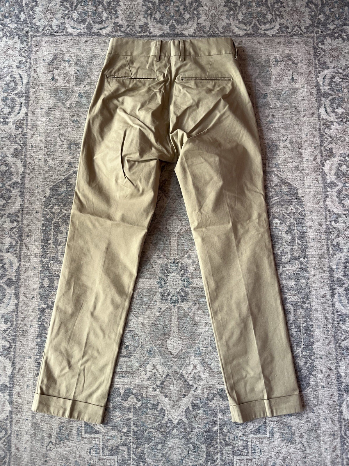 Entre Amis Chino Trousers Mens Size W28 L29 Beige Cotton Stretch Made in Italy