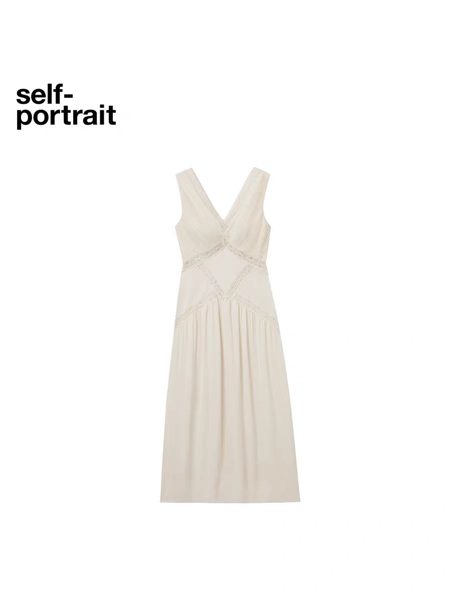 Self-Portrait Women’s New Summer Holiday Lace V-neck Sleeveless A-line Dress