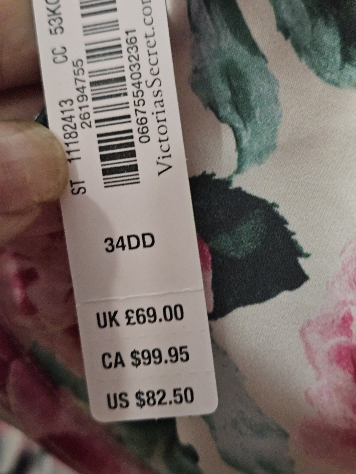 Victorias Secret Chamise/bra Sz 34DD and Matching Thong Panties