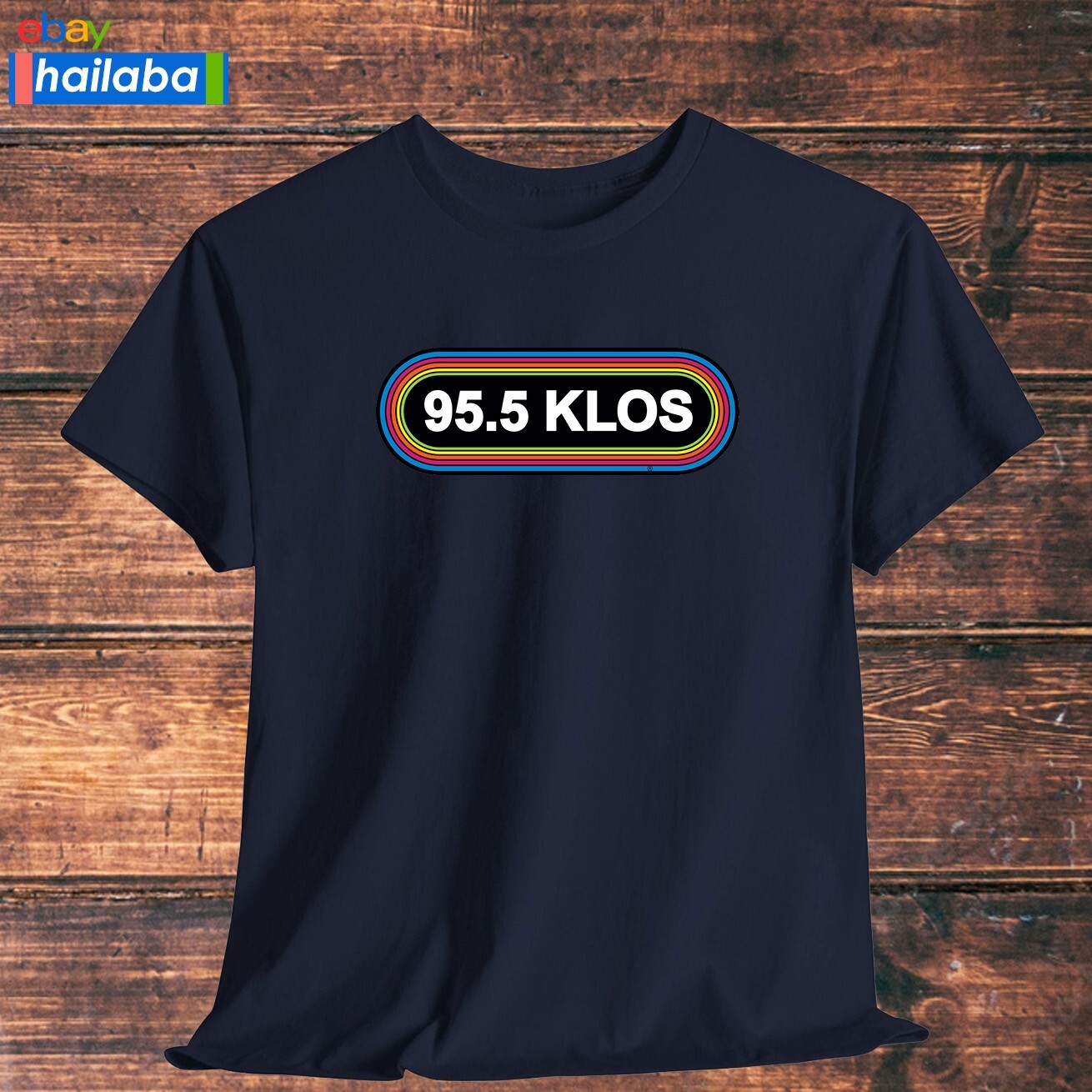 95.5 Klos Rocks Radio Logo Shirt Black/Navy/Grey/White/Orange T-Shirt S-5XL