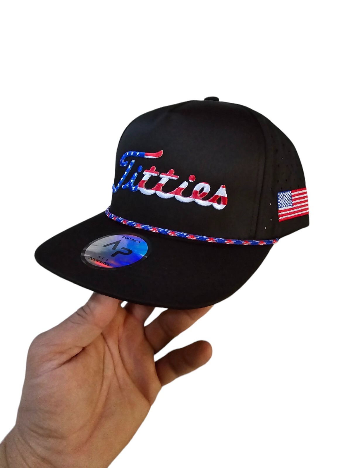 USA Titties Golf Snapback Mesh Trucker Hat Not Titleist Funny Golf Gift NEW