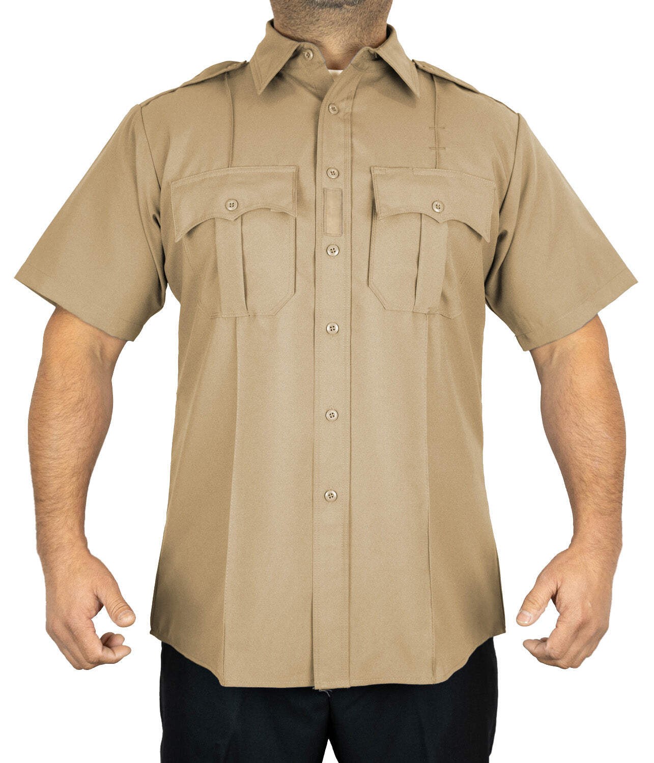 100% Polyester 4 Pocket Hidden Zipper Uniform Shirt – Short Sleeve