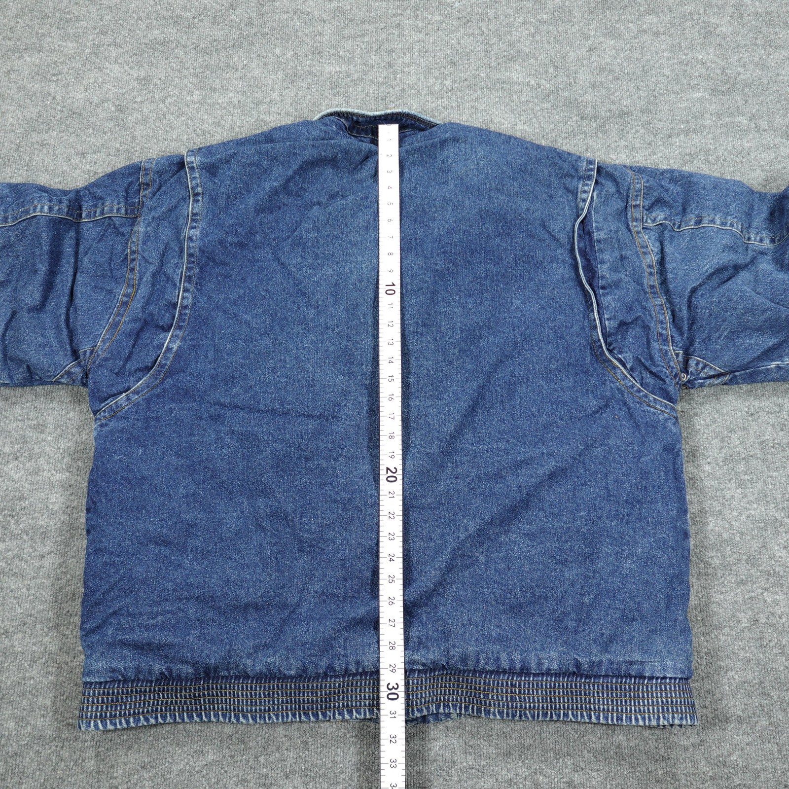 Vintage Boulevard Jacket 3XLT Blue Men Denim Bomber Lined Insulated Pockets