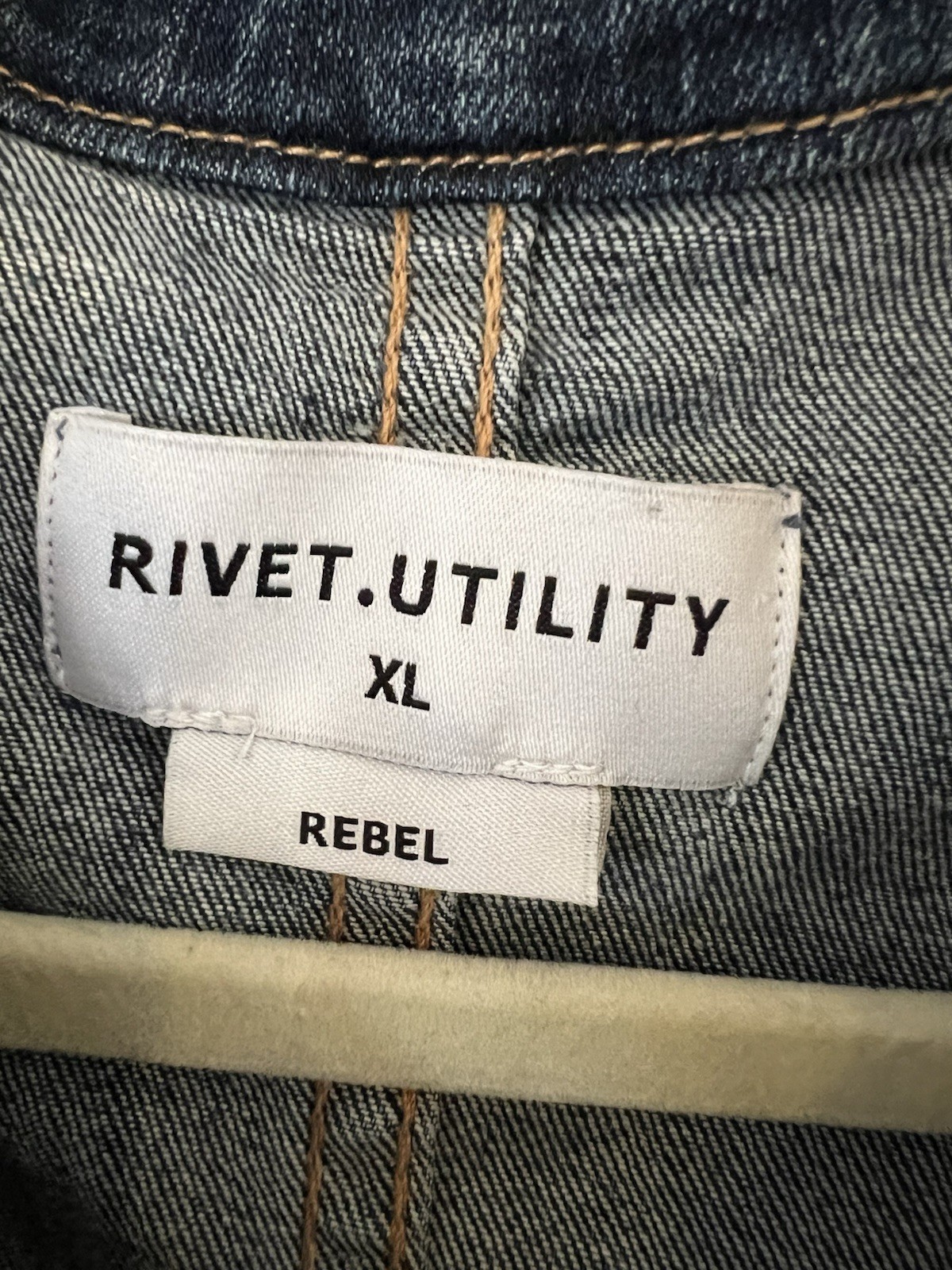 RIVET UTILITY L/XL Blue Denim Jumpsuit Short Sleeve Rebel Stone Wash Stretch