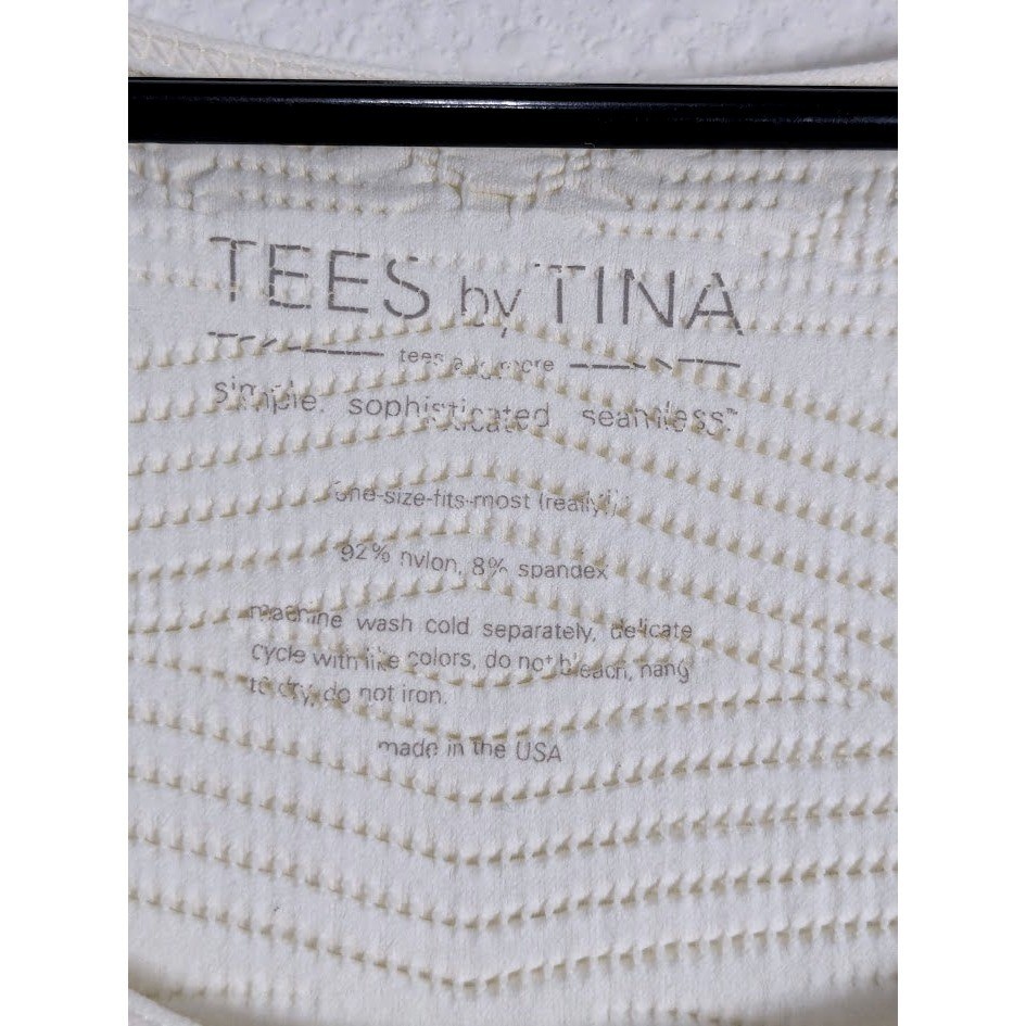 Tees By Tina Ivory S/MTextured Bodycon Midi Dress One Size Stretch USA