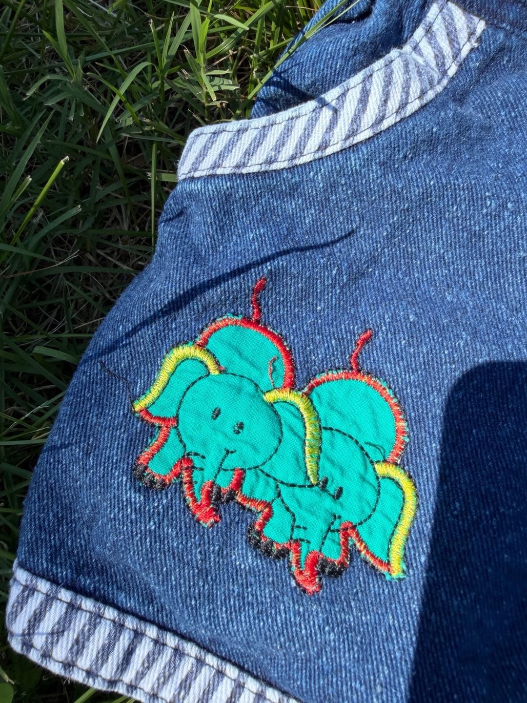 Vintage “Mon Petit” Noah’s Ark Bubbliest Bubble Denim Shortalls, 2T Toddle