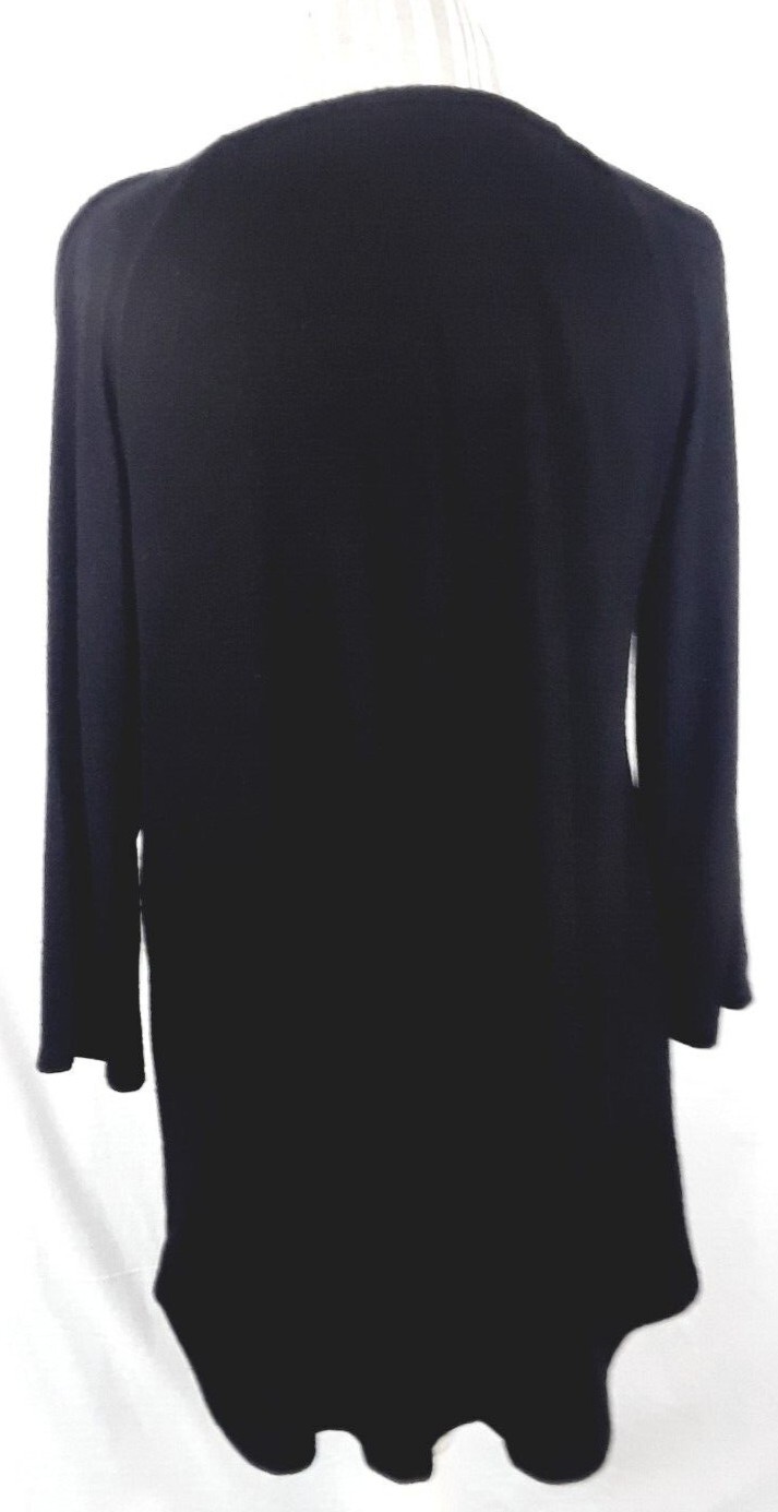 TA1-24 I.N. Studio XL woman’s 3/4 sleeve blouse black with teardrop beads, soft