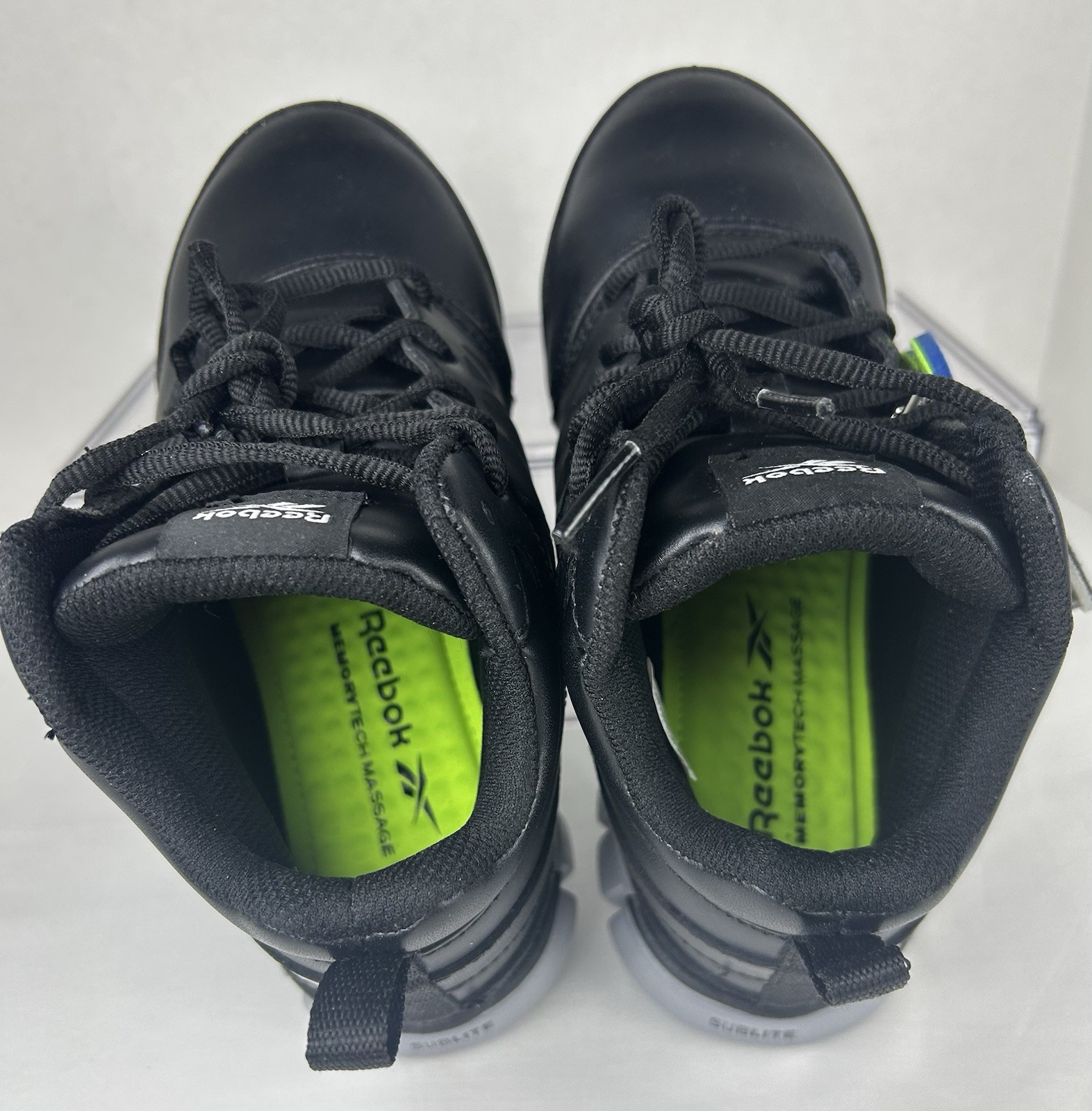 Reebok Sublite RB4143 Unisex Men 4 Women 6 Black Leather Alloy Toe Safety Boots