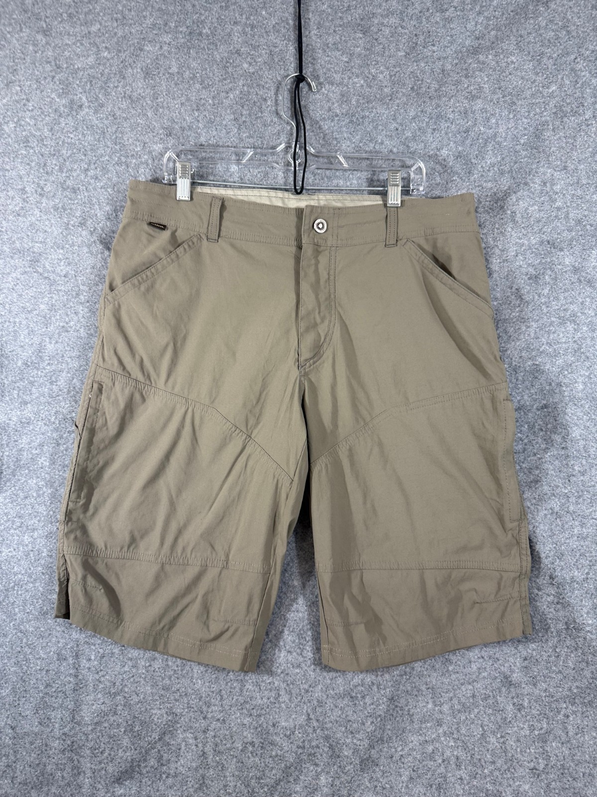 Kuhl Hiking Camping Shorts Mens 36 Khaki Beige Stretch Outdoor Utility Pockets