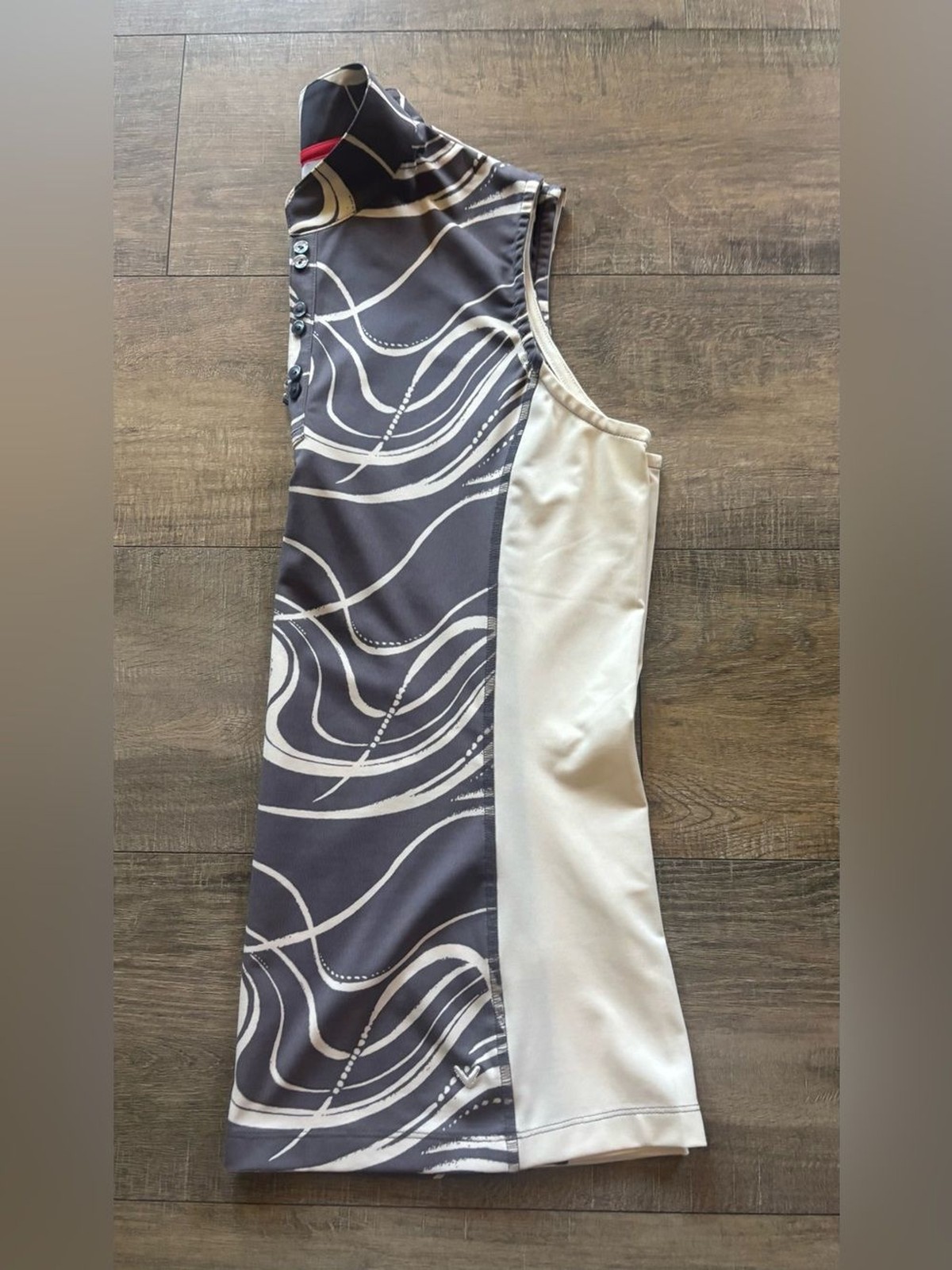 Callaway women’s size L quarter button collar sleeveless swirl print golf shirt
