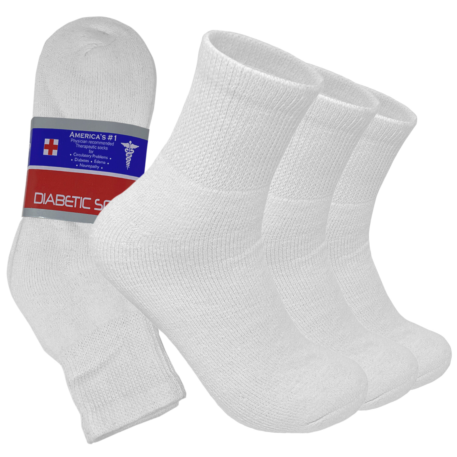 Men Low Cut Diabetic Quarter Crew Circulatory Socks Health Cotton Solid Loose