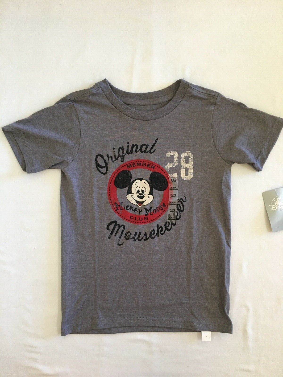 NWT Disney Store Mickey Mouse Boys Shirt Top Original Mouseketeer Gray many size
