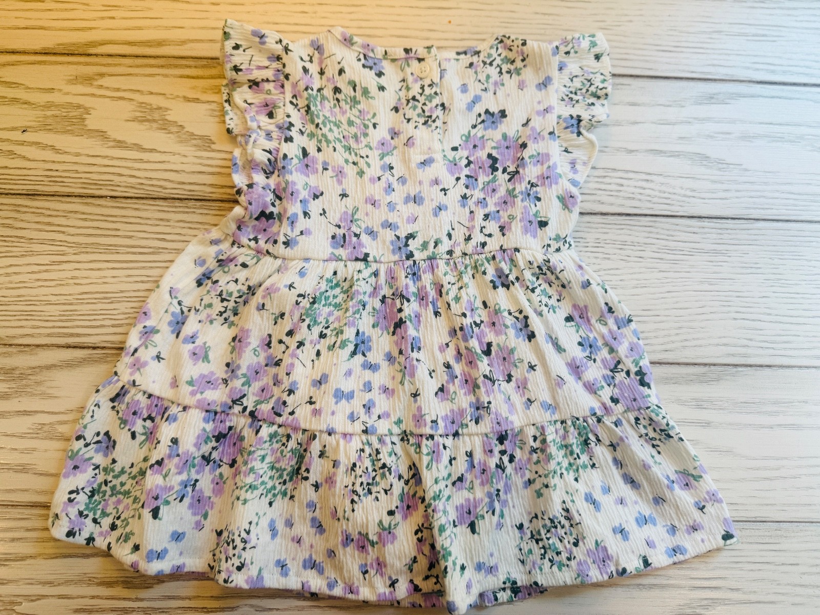 Crewcuts girls floral summer dress 6-12 months matching bloomers ruffle sleeves