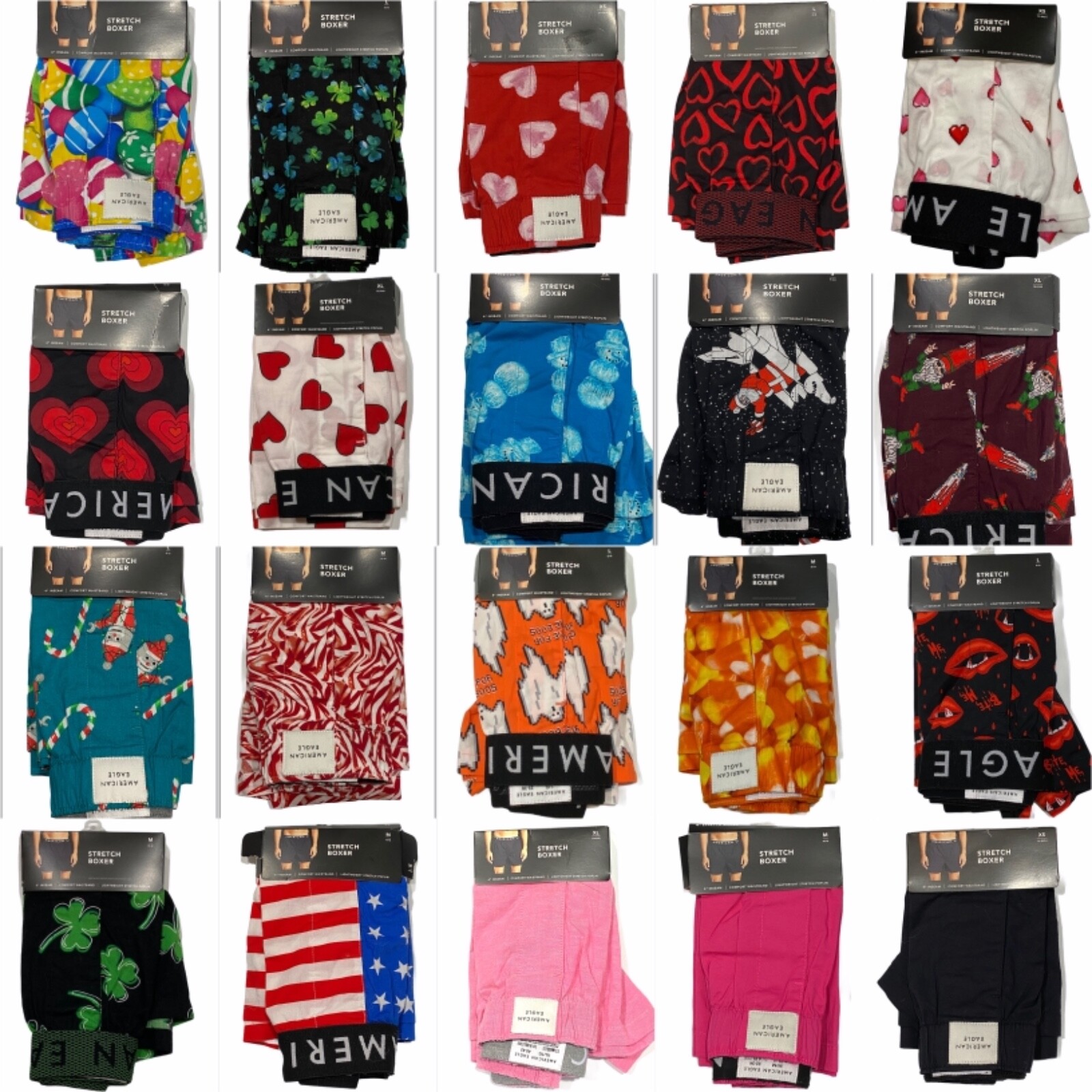 NWT AMERICAN EAGLE Stretch Boxer XS-S-M-L-XL Christmas Halloween Valentine #60