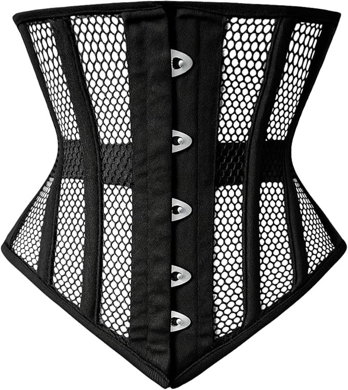 Mesh Underbust Corset Waist Trainer Steel Boned Breathable Cotton Shaper