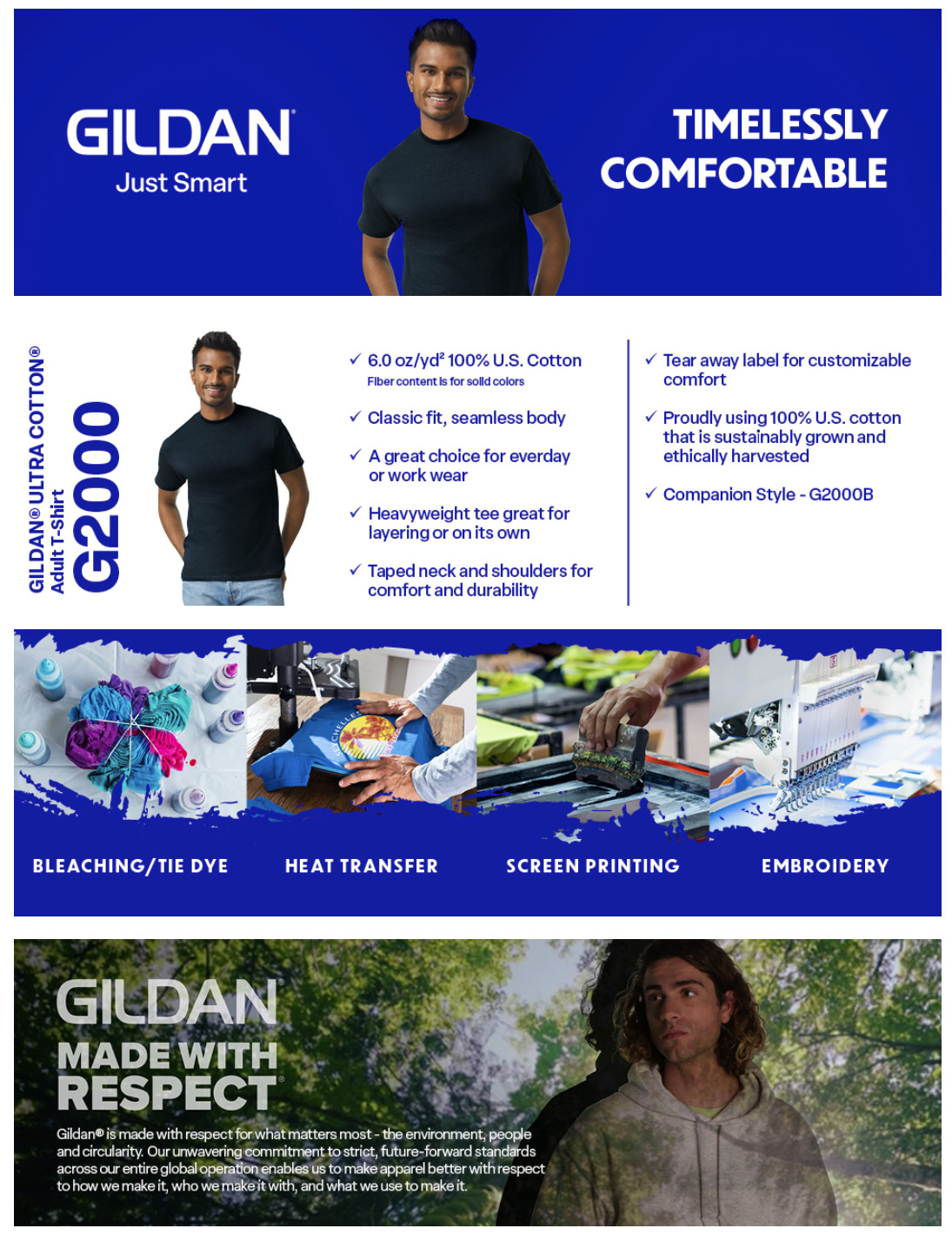 Gildan Adult Ultra Cotton T-Shirt, Style G2000, Multipack – White