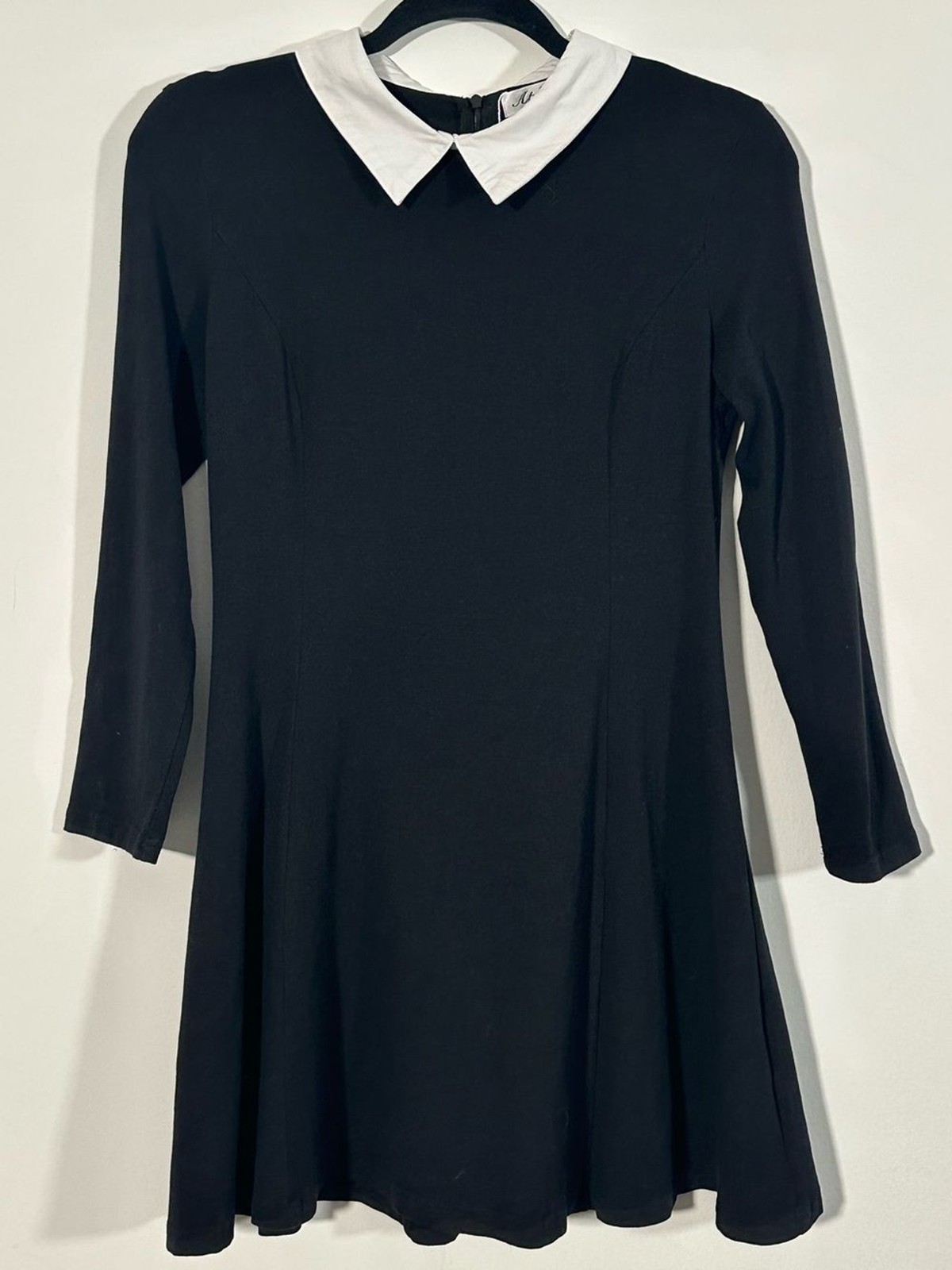 Black Peter Pan Collar Skater Fit and Flare M Wednesday Goth