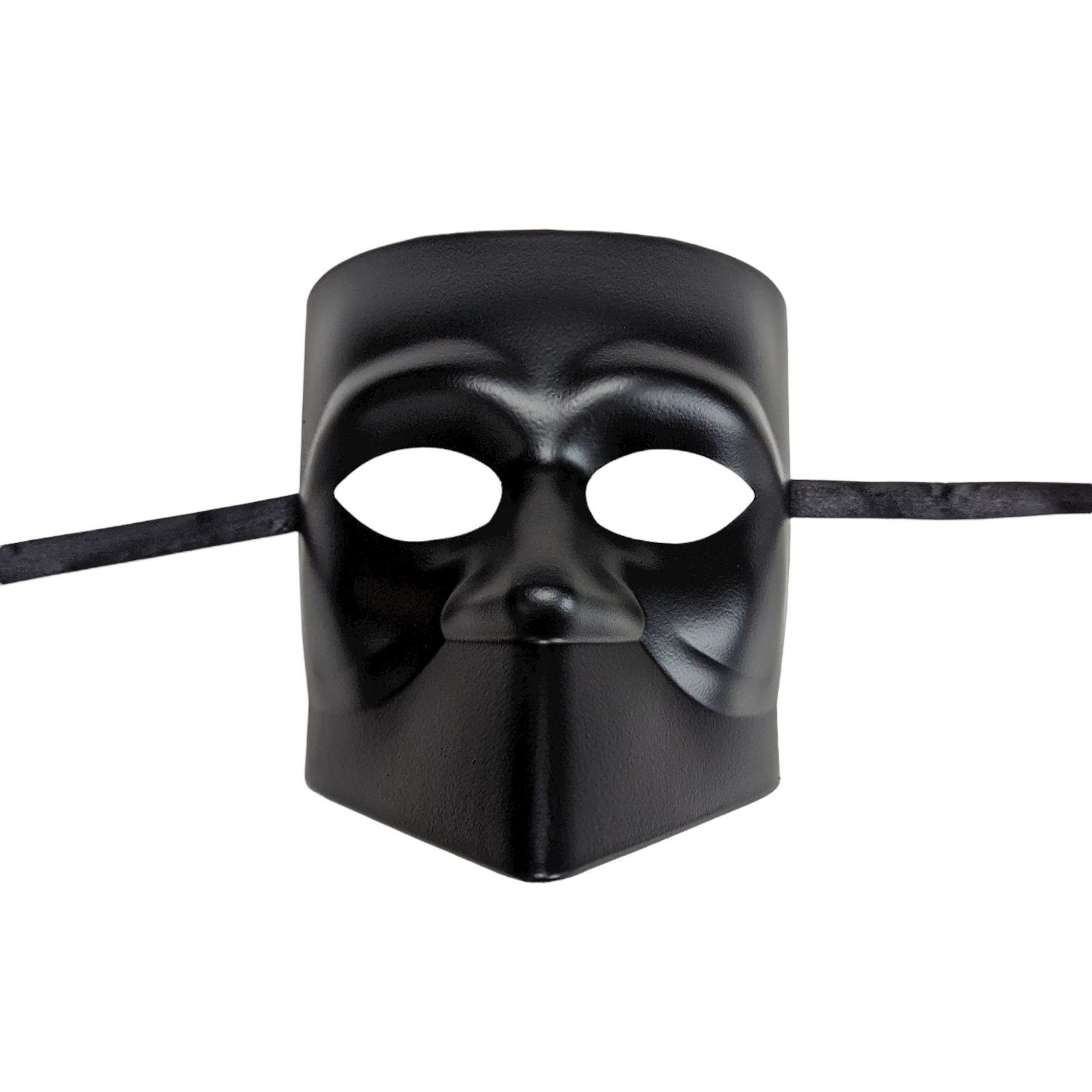 UNPAINTED BAUTA STYLE BLACK BLANK MASQUERADE MASK