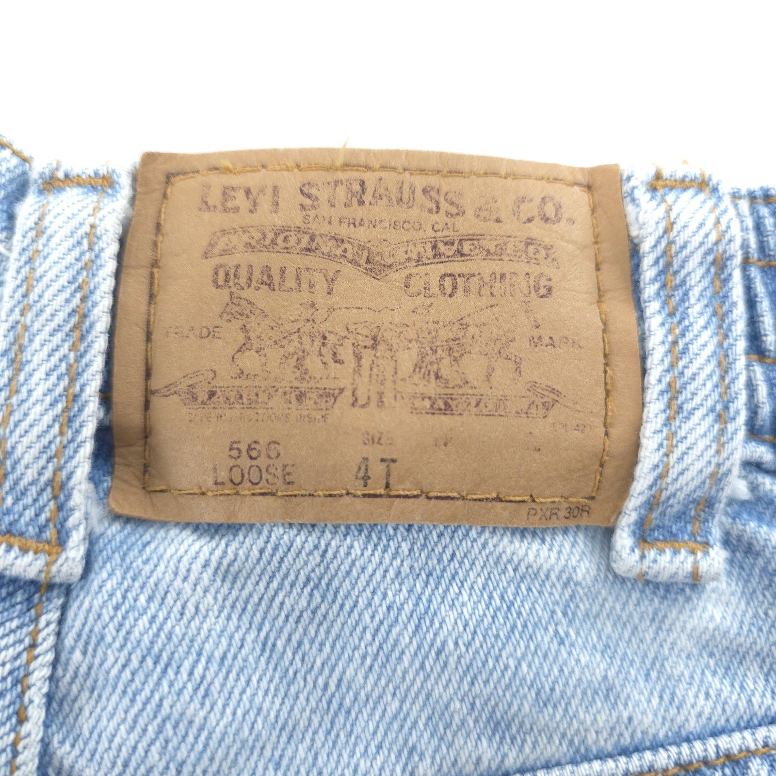 Vintage Little Levis 566 Loose Fit Jeans 4T Blue Light Wash Made In USA 90s