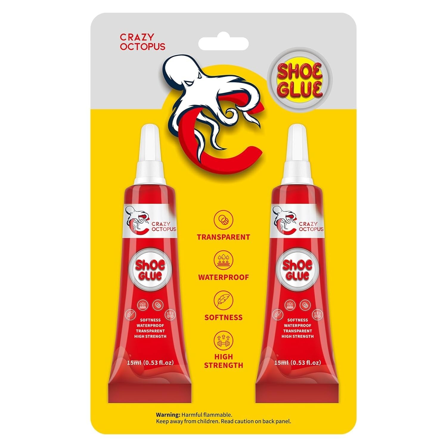 Shoe Glue, Strong Clear Shoe Repair Glue for Sneakers, Boots, Handbags, Soles, H