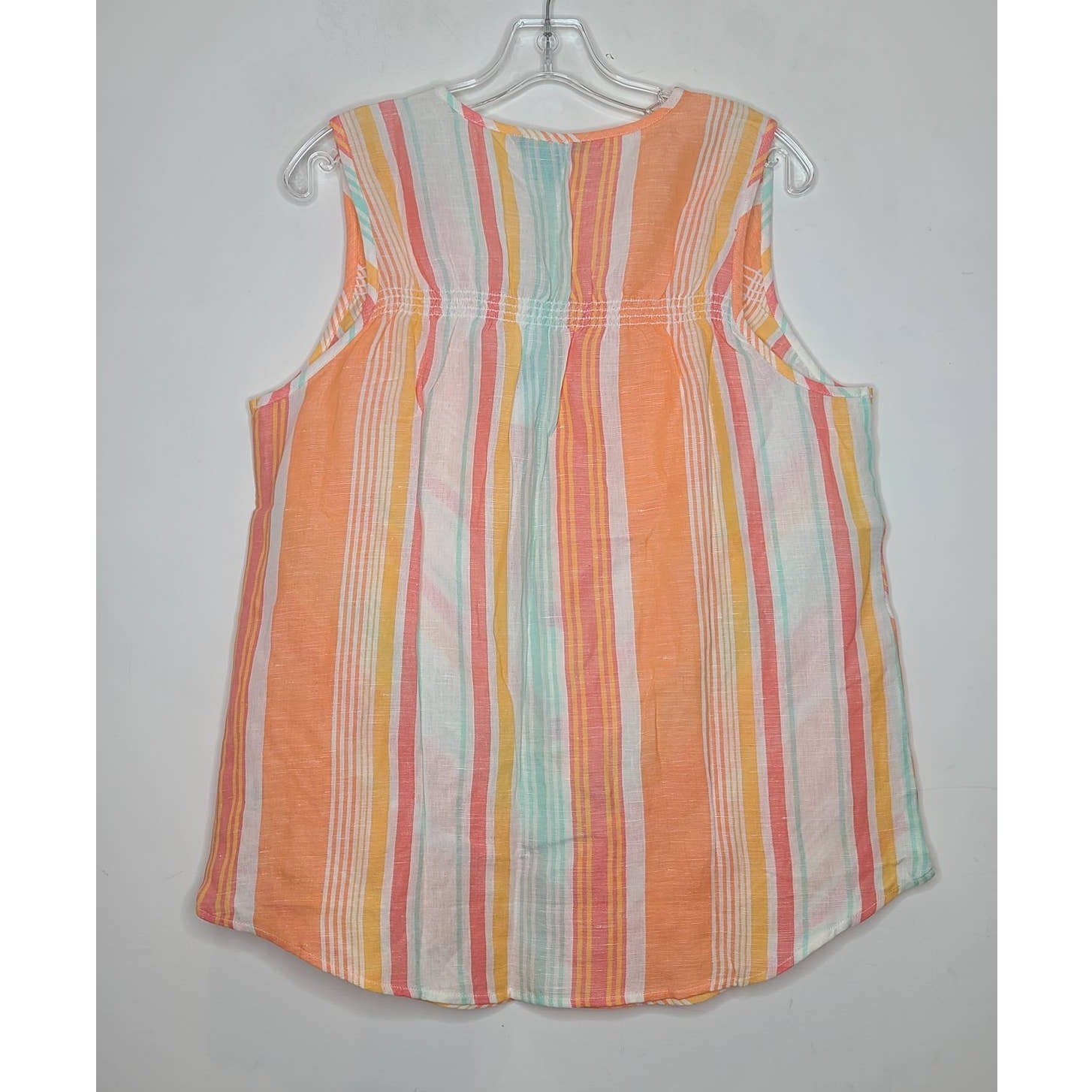 NWT Natural Reflections orange linen blend tank top – large