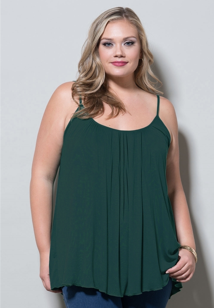 Plus Size Top 1X-5X SWAK Pretty Cami USA MADE Rayon Spandex Many Colors NEW