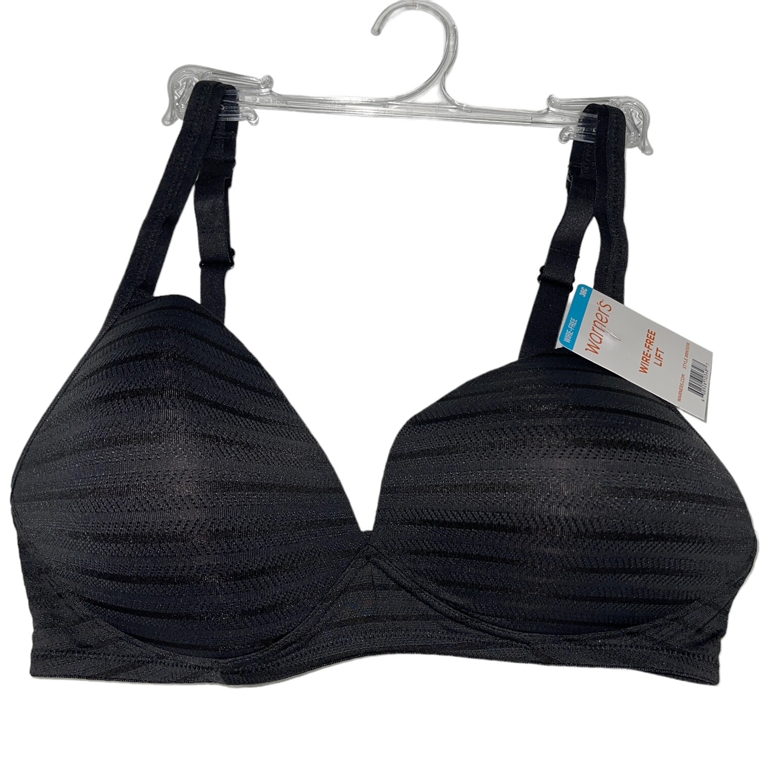 Warner’s Bra Wirefree Lift Jacquard Striped Textured Padded Lined Contour RN1101