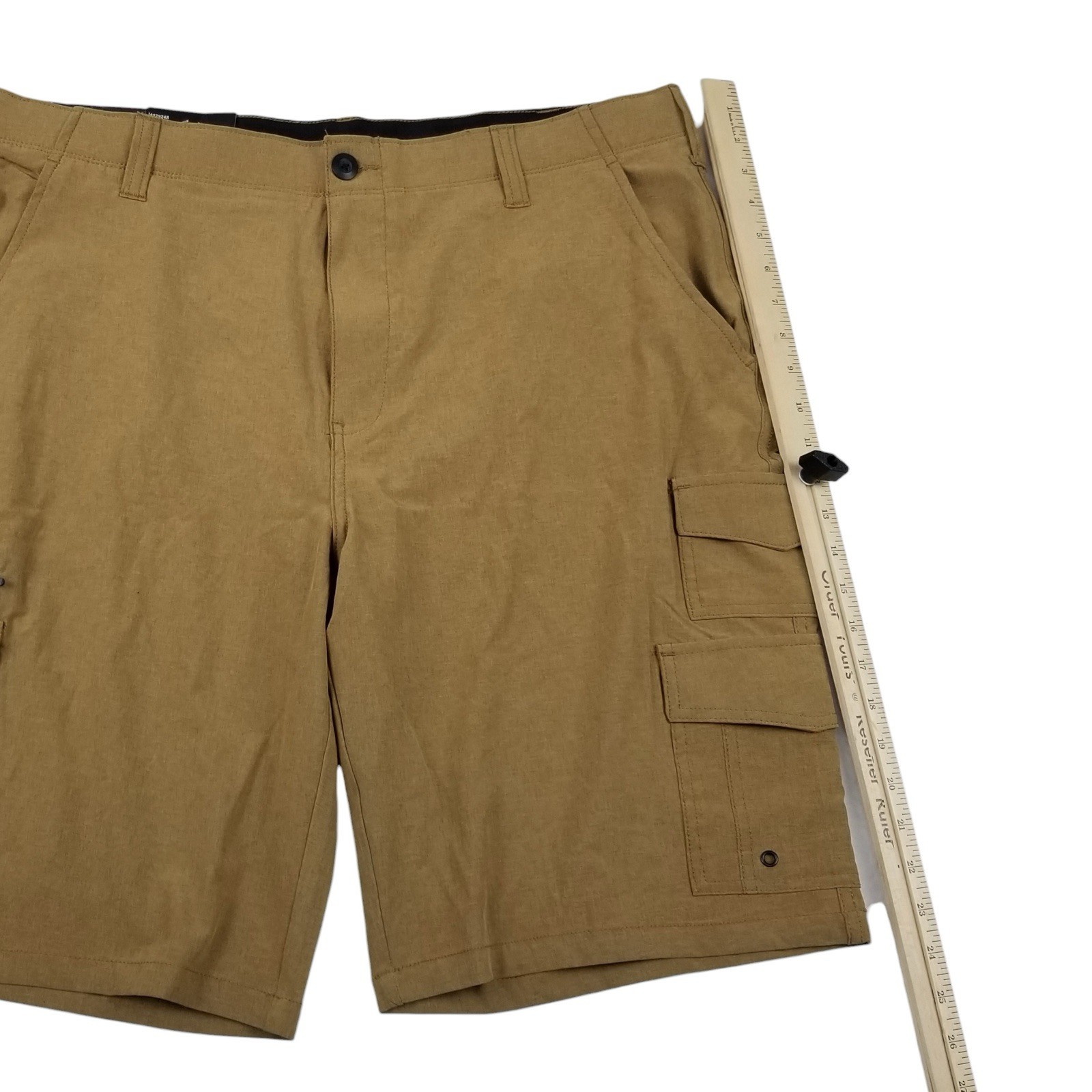 Iron Co Men’s Stretch Tech Shorts with Cargo Pockets Size 38 Camel Color