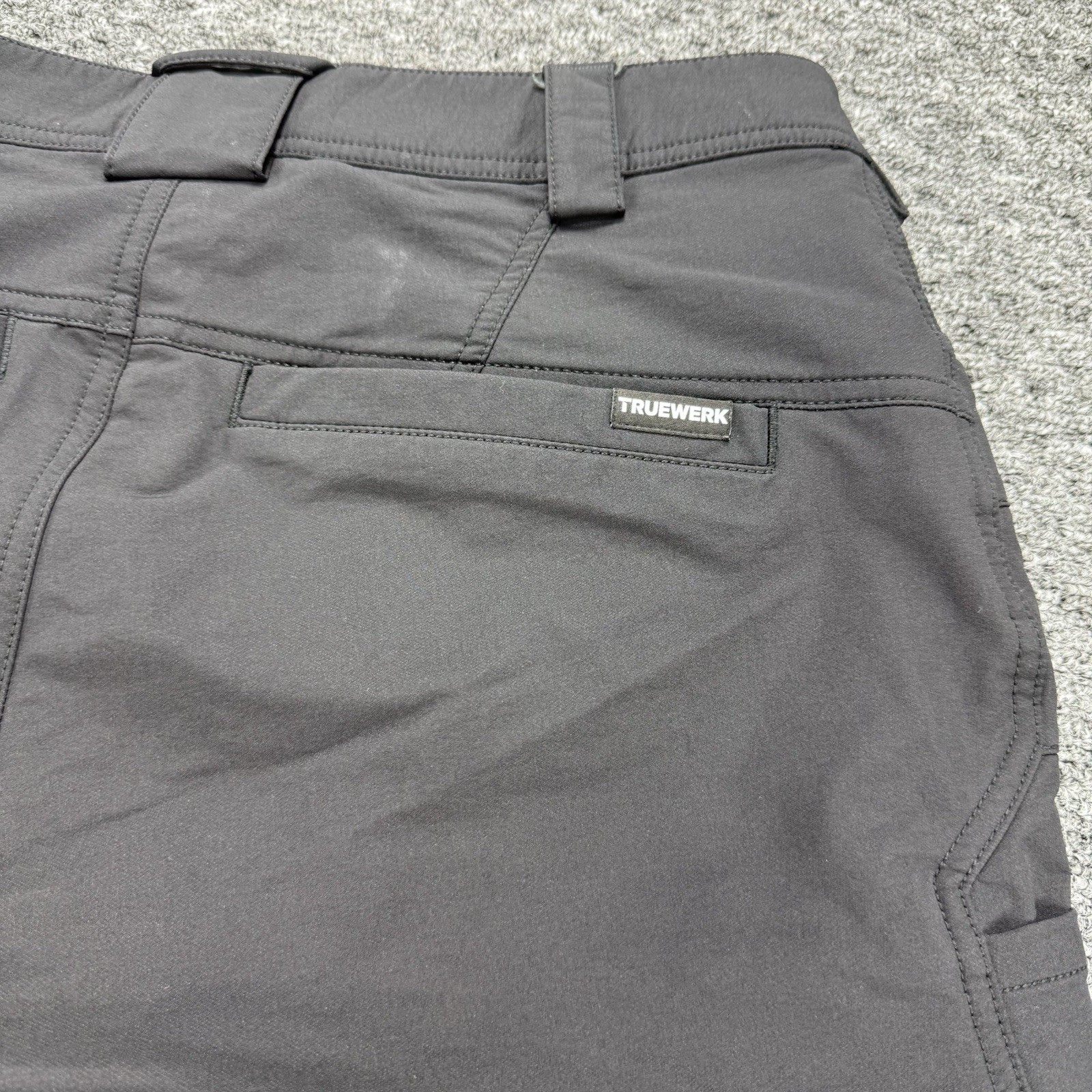 Truewerk T2 Werk Pant Mens 34×34 Black Cargo Utility Workwear EUC