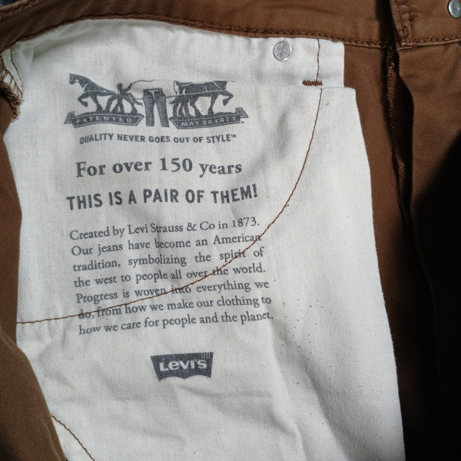 Levis 541 Men All Seasons Tech Pants 40X30 Brown 5 Pockets Red Tab Stretch PB83