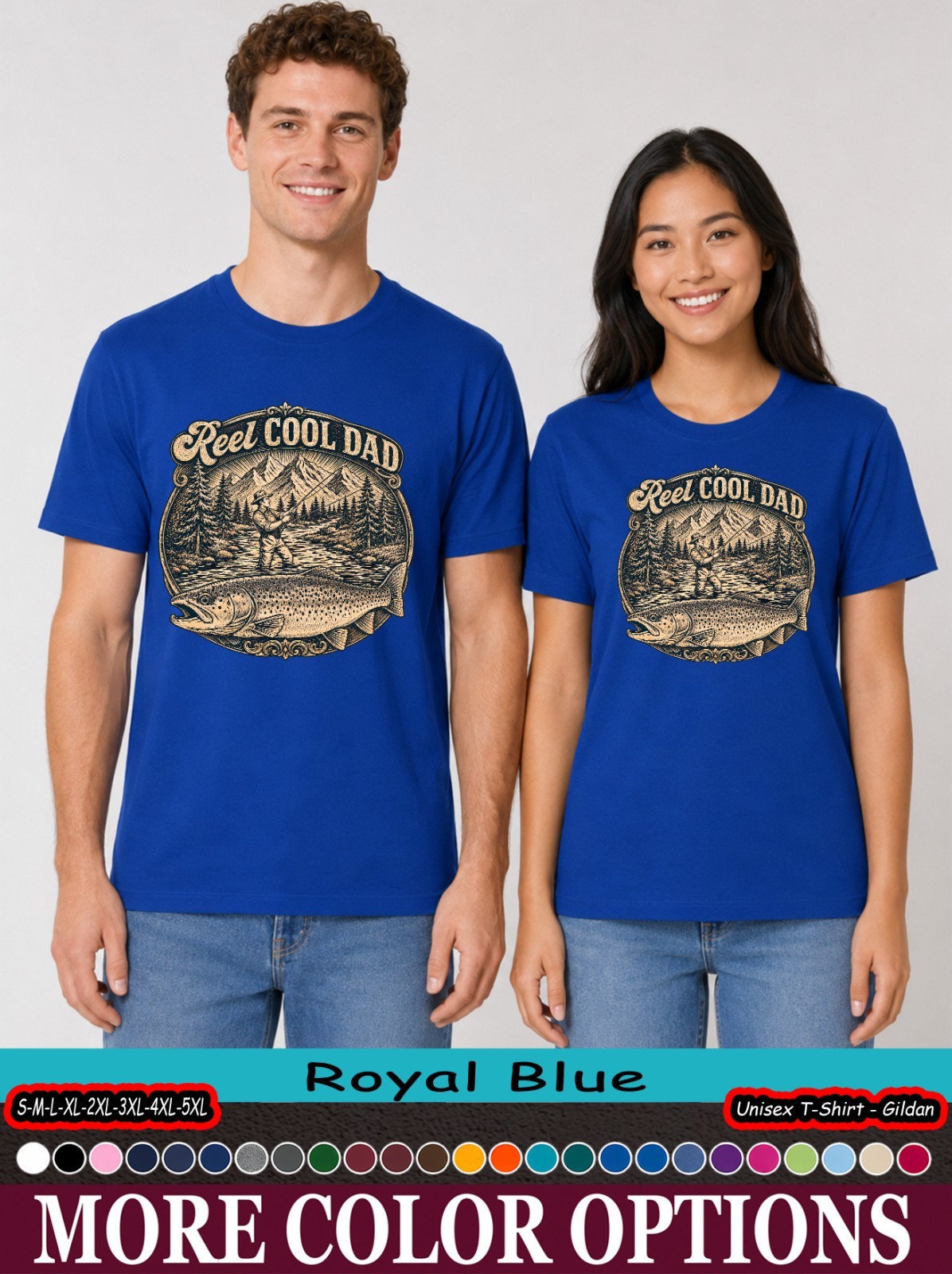 Vintage Reel Cool Dad Trout Fishing T-Shirt, Father’s Day Gift