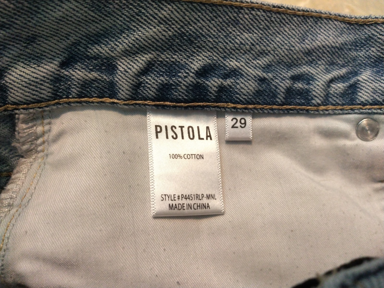 Pistola Light Wash Distressed Denim Cut Off Shorts High Rise Pockets Women’s 29