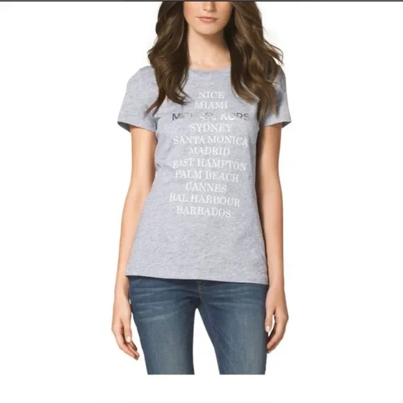 Michael kors beaches tee in grey SIZE L