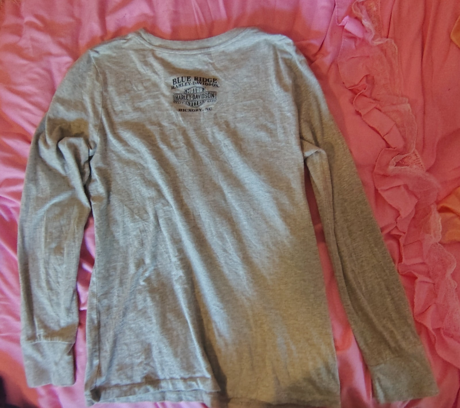 womens Long Sleeve harley davidson shirt medium
