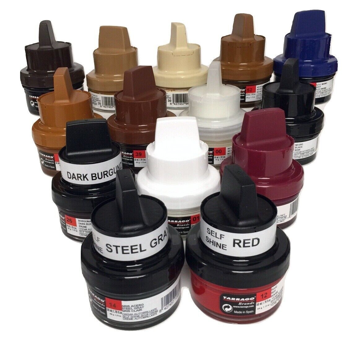 Tarrago Shoe Shine Cream Self Liquid Polish Kit Leather 50 ml jar (1.76oz) BLACK