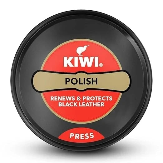 Kiwi Black Shoe Polish Leather Care 2 Tins 23g Shines Renews & Protects