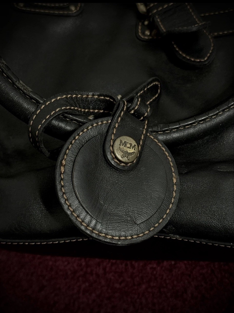 MCM MUNCHEN Leather Vintage Germany Dark Black