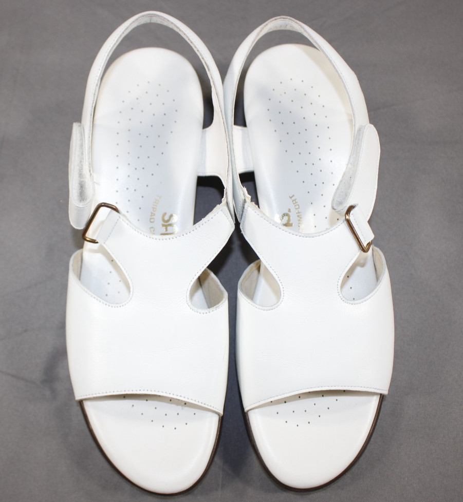 SAS Shoes Women’s 9 S Suntimer Sandals Slingback Heeled Tripad Comfort USA White