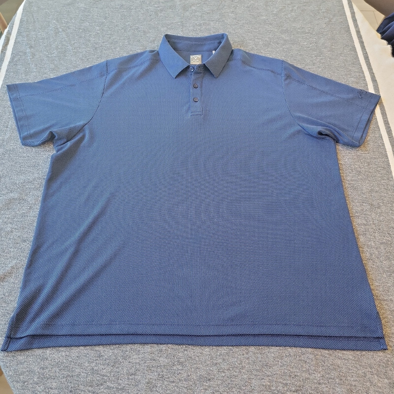 Callaway Polo Shirt Men’s 3X Opti Dri Blue Dotted Performance Golf Stretch Big