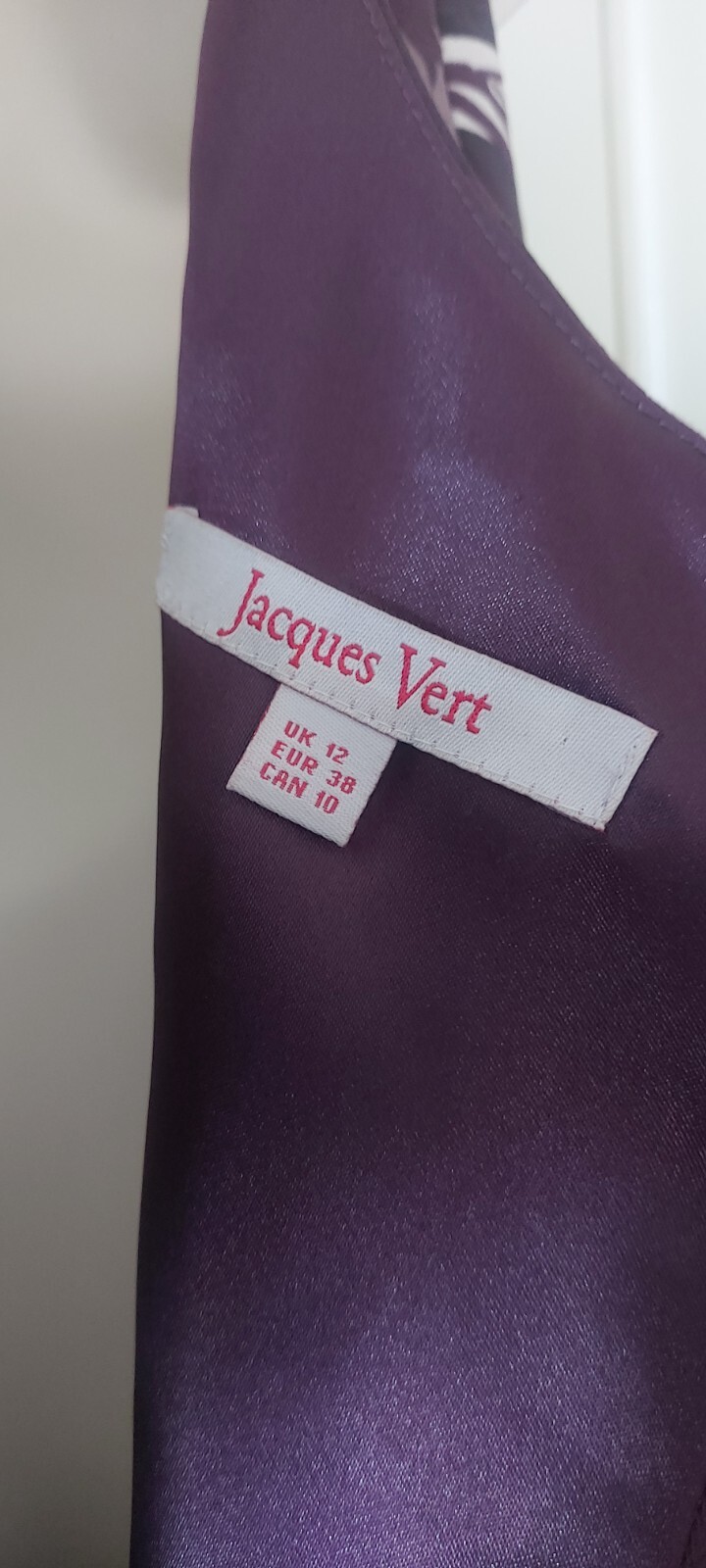Jacques Vert Occasion Dress Fully Lined Size 12 Wedding Races Party