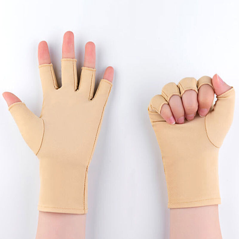2× Cooling Ice Silk Gloves Anti-UV Sun Protection Half Finger Driving Gloves USA