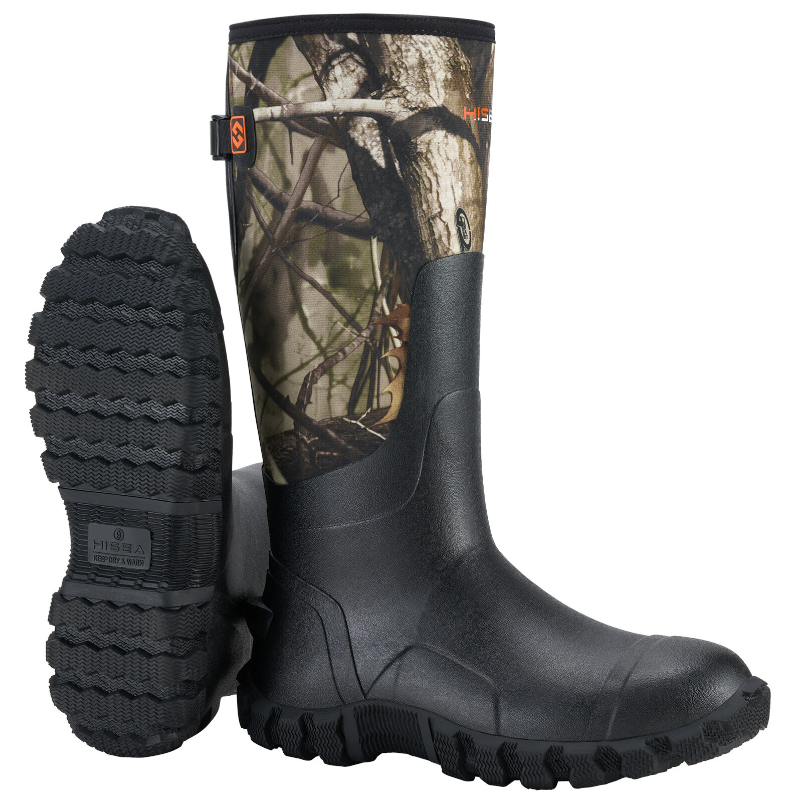 HISEA Men’s Rain Boots Waterproof Insulated Fishing Hunting Farm Mud Work Boots