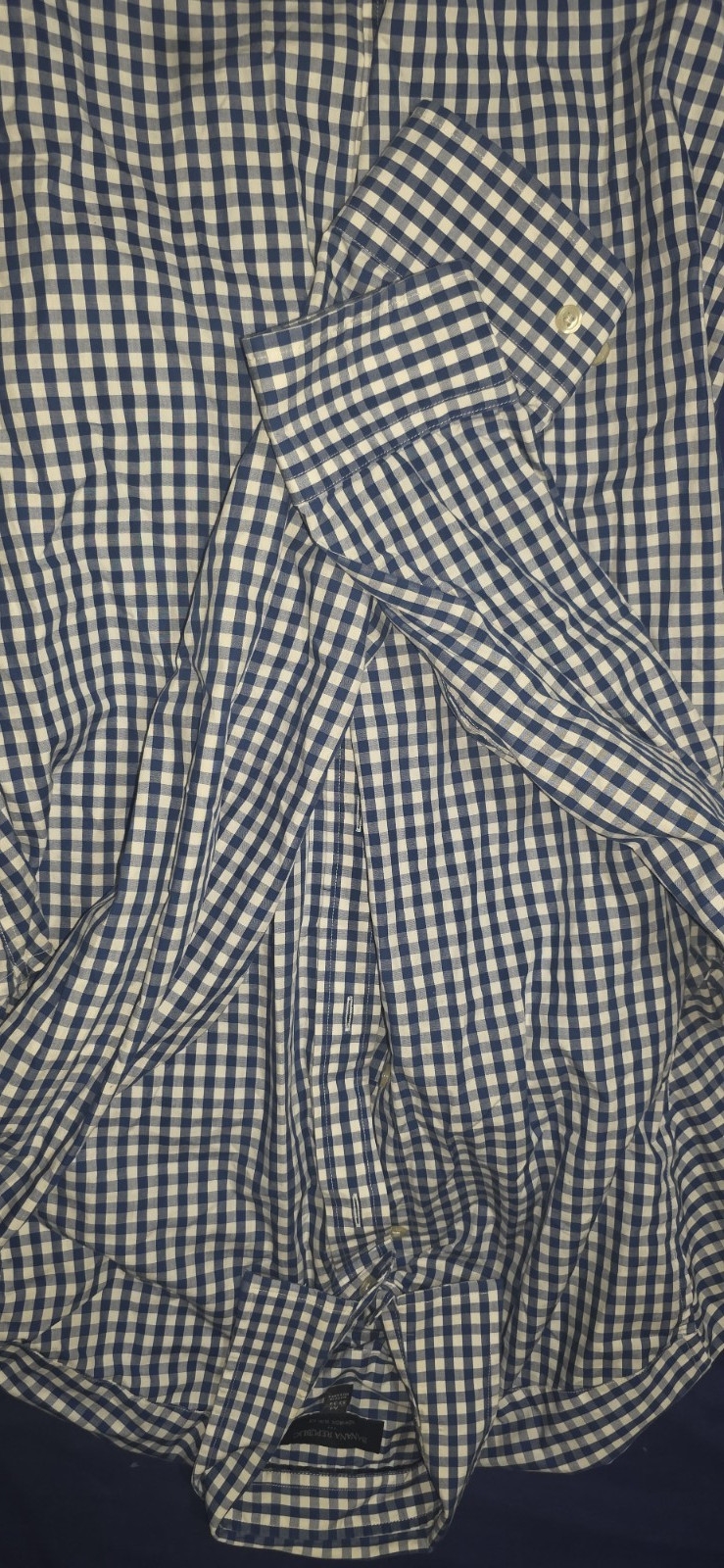 VintageBanana Republic Non-Iron Slim Fit Blue/White Check Dress Shirt 15.5 33/34
