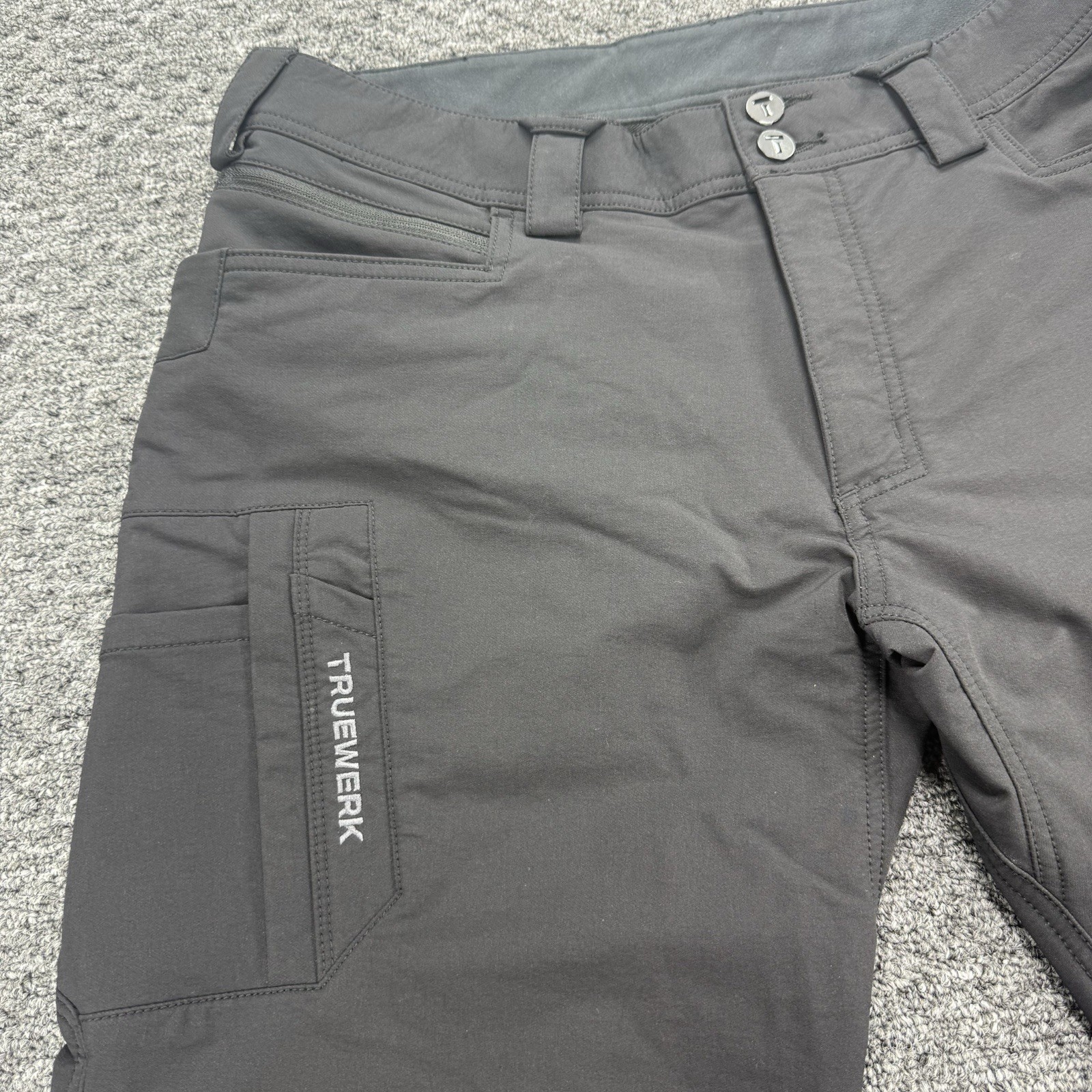 Truewerk T2 Werk Pant Mens 34×34 Black Cargo Utility Workwear EUC