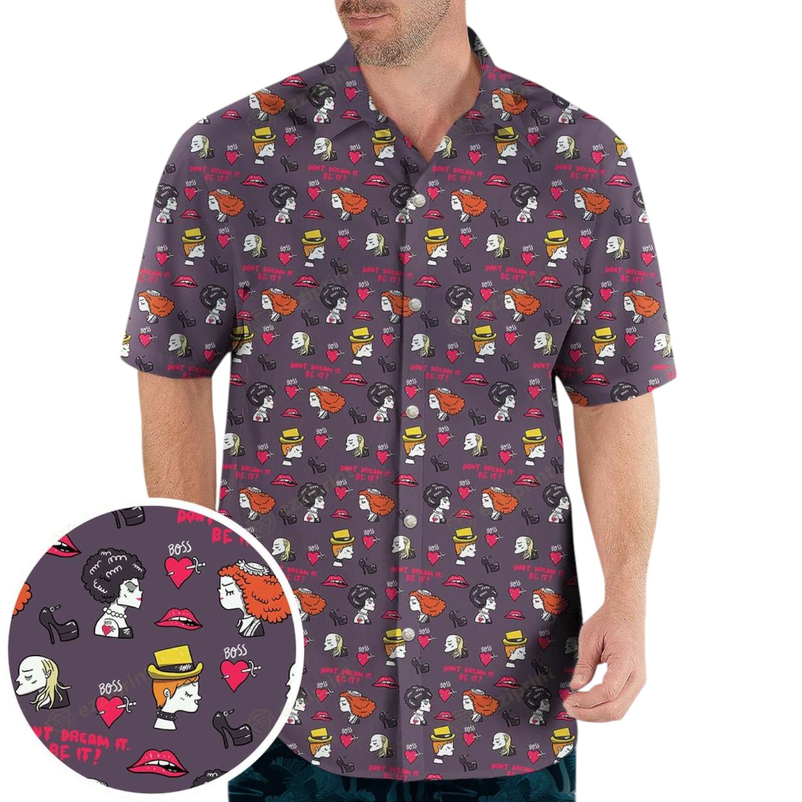 The Rocky Horror Picture Show Pattern Hawaiian Shirt Affordable Gifts for Cartoo