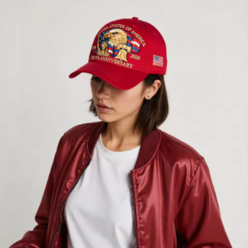 Baseball Cap USA 250th Anniversary Eagle Print Hat Washed Cotton Trucker Unisex