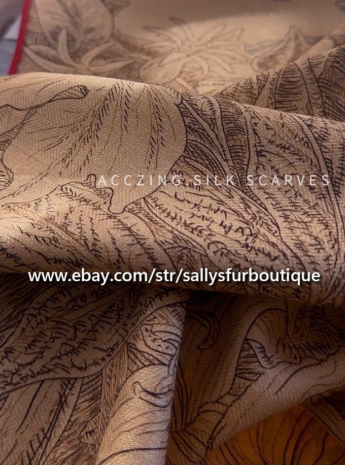 Sallys 70% Cashmere & 30% Silk Wrap Scarf Garden Print Double Face Shawl 53″